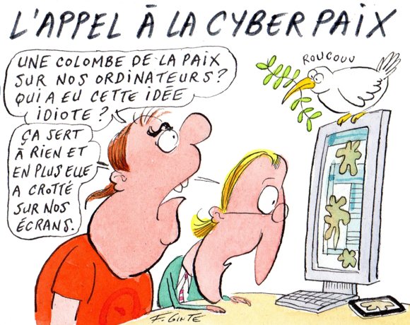 Dessin: Cybersécurité : l'appel de Paris